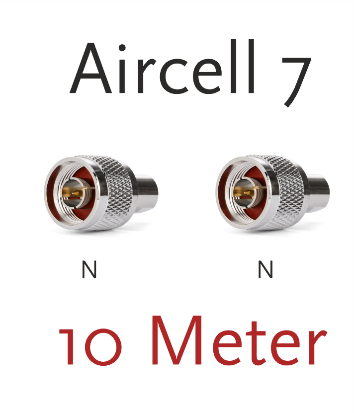 Aircell 7 Antennenkabel, 10m, konfektioniert mit N Stecker, mit Knickschutz