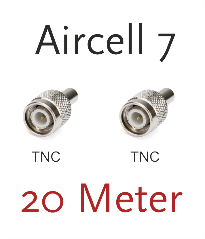 Aircell 7, 20m, konfektioniert mit TNC Stecker, mit Knickschutz