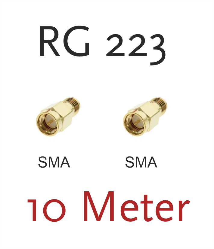 Antennenkabel 10m, SMA/m > SMA/m mit Knickschutz